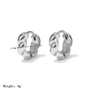 Modernos Pendientes de Aro Trenzados Chapados en Oro de 18K, Joyería de Moda Diaria para Mujer, Regalo Perfecto - Product Image 5
