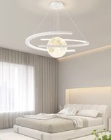 Lampe suspendue créative nordique en forme de boule de lune noire, luminaire moderne minimaliste pour chambre à coucher