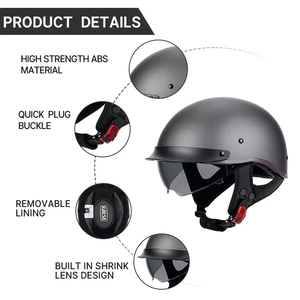 Casques de moto rétro unisexes ABS toutes saisons, <span class=keywords><strong>casque</strong></span> de moto vintage, <span class=keywords><strong>casque</strong></span> de moto cool, <span class=keywords><strong>casque</strong></span> demi-face - Product Image 3