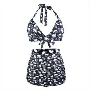 Roupa de praia feminina, camisola de caveira para mulheres, roupa de banho de cintura alta, RTSWY-1403, venda quente, 2023