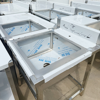 Évier de cuisine professionnel carré en acier inoxydable 201/304 de qualité alimentaire, brossé, à hauteur réglable, modèle Zhonghui Single-star