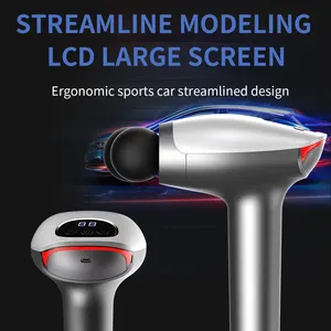 New Design LCD Double Percussion Massage Gun Portable Deep Tissue Muscle Dual Head Massage Gun For Pain Relief