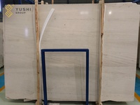 Dalles de pierre calcaire blanche Moleanos en pierre naturelle polie moderne YUSHI pour la décoration des murs et des sols