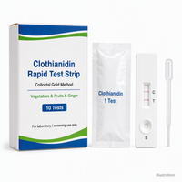 Clothianidin Residue Rapid Test Cassette (strip binnenin) Colloïdaal goud immunochromatografiekit voor fruit, groenten en gember