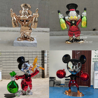 Vente Flash : Sculpture de Canard Porte-Monnaie en Fibre de Verre Électroplaquée Taille Réelle, Design Animalier Pop Art pour Décoration Intérieure