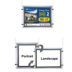 A4 Crystal Light Box <b>Frame</b> Real Estate Agent Led Window Display Illuminated Acrylic Panel Hanging Ultra-thin Waterproof Hanging - Product Image 1
