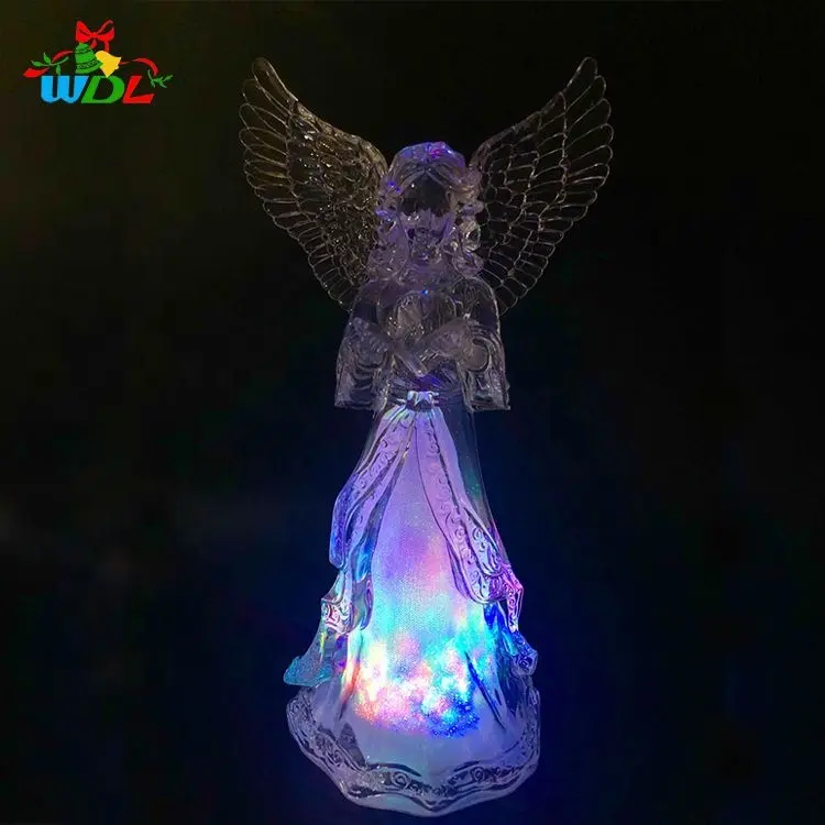 2022 Xmas Holiday Gift Ideas Plastic Led Crafts Angel Ornaments For Christmas