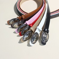 Ceinture personnalisée pour femme, tendance, en alliage, avec boucle ovale rétro, polyvalente pour jeans, jupes et pantalons, nouvelle collection, décontractée, usage quotidien, en stock, offre spéciale