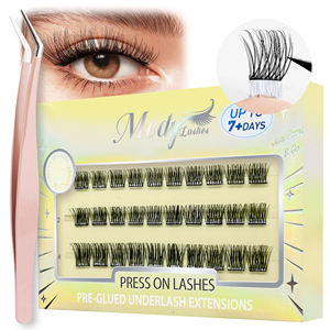 Extensions de <span class=keywords><strong>cils</strong></span> extra longues 15 mm blondes B pour <span class=keywords><strong>cils</strong></span> en grappe faits à la main, parfaits pour Noël, le Nouvel An, les fêtes, pour un regard étincelant et glamour. - Product Image 2