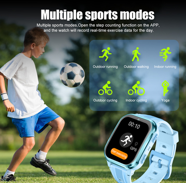 1.72 Inch 2.5D Cured Screen GPS Watch 4G Video Call Real-Time Position Kids Smart Watch with WhatsApp Google Service New in 2026
