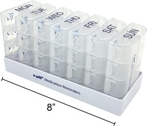 Organizador de medicamentos y vitaminas mensual seguro con 56 ranuras sin BPA - Product Image 4