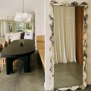 Miroir <span class=keywords><strong>de</strong></span> sol <span class=keywords><strong>en</strong></span> marbre à bords ondulés <span class=keywords><strong>de</strong></span> style nordique <span class=keywords><strong>en</strong></span> <span class=keywords><strong>pierre</strong></span> naturelle, marbre rouge Rosso Alicante, cadre <span class=keywords><strong>de</strong></span> miroir <span class=keywords><strong>en</strong></span> <span class=keywords><strong>pierre</strong></span> naturelle - Product Image 2