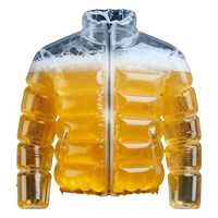 Veste transparente jaune et blanche avec fermeture éclair, idéale pour les soirées au bord de la piscine – En stock