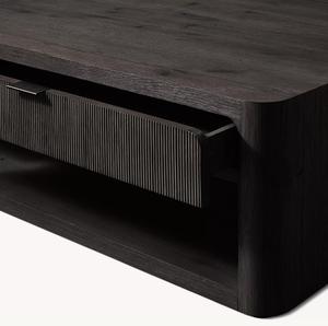 Grande <span class=keywords><strong>Tavolino</strong></span> da Caffè Moderno Francese con Cassetti in <span class=keywords><strong>Legno</strong></span> di Quercia Massiccio, Set di Tavolini Rettangolari e Laterali per Soggiorno - Product Image 6