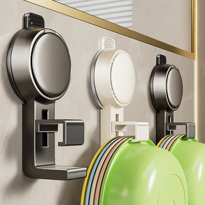Crochet à ventouse mural sans perçage, rond poli, pour salle de bain, cuisine, toilettes, douche, chambre, balcon, support de rangement Y515 - Product Image 4