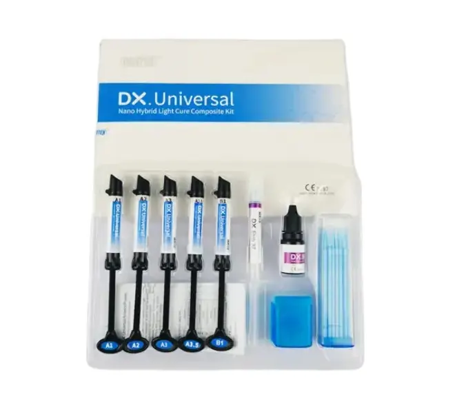 Dentex DX. Kit composite universel Kit composite à photopolymérisation, composite de remplissage, restauration des dents antérieures et postérieures,