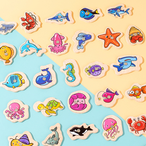 Juego de Pesca de Madera para Niños, Montessori, Animales Marinos, <span class=keywords><strong>Alfabeto</strong></span>, Fonética, Juego Educativo Bilingüe, Set de Regalo - Product Image 3