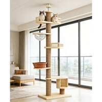 Structure d'escalade pour chat tout-en-un avec perchoir, nid, griffoir en sisal, plateforme de saut en bois massif, durable, facile à assembler, fabriqué en Chine