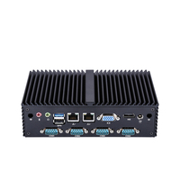 Qotom Fanless Mini PC RAM 4GB SSD 128GB Computadora de escritorio Barato NUC con 7 RS232 Dual Lan computadora industrial