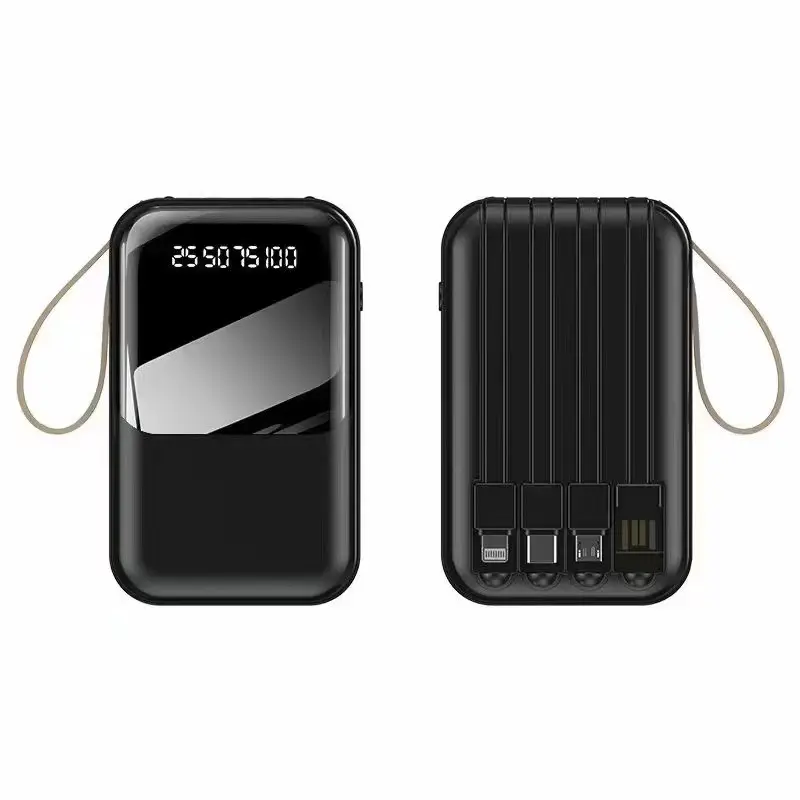 Mini Portable Power Bank With Cable Battery Charger Travel Power bank For Iphone Type-C Micro Custom Logo Power bank 20000mah