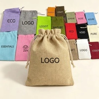 Sacs en toile de jute douce violette personnalisables avec logo, plusieurs tailles, écologiques, recyclables, réutilisables, pour emballage cadeau et usage domestique avec cordon de serrage