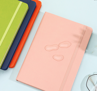 Ensemble de carnet avec couverture en PU personnalisée, style professionnel, avec bande élastique, 80 feuilles, bloc-notes minimaliste créatif, coffret cadeau