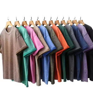 เสื้อยืดคอกว้างทรงโอเวอร์ไซส์สำหรับผู้ชาย ผ้าคอตตอน 100% หนัก 300 กรัม ลายเฮอร์ริงโบน สีพื้น ระบายอากาศได้ดี - Product Image 1