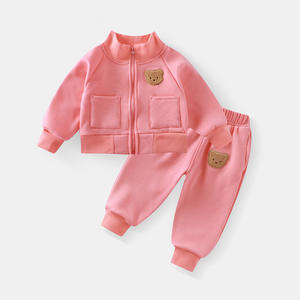 Ensemble de Survêtement Chaleureux en Polaire Automne Hiver 2026 pour Bébés, Garçons et Filles – Vêtements de Sport Simples et Confortables avec Motifs Animaux - Product Image 6