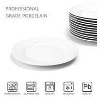 Assiettes plates rondes en céramique blanches en promotion – 7,5/8/8,5/9/10,5/12 pouces – Plat de service en porcelaine