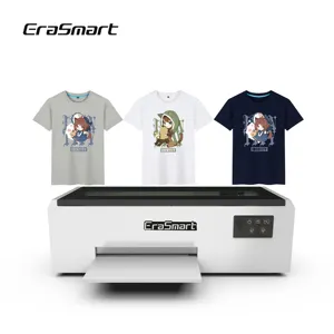 Erasmart Goedkope Digitale T-Shirt Drukmachine Digitale Flatbed Pigment Printer L805 Hoofd A4 Dtf Printer