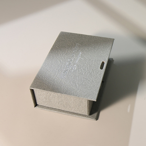 Grey Texture <b>Book</b> Shape Magnetic Flip Gift <b>Box</b> Luxury Packaging <b>Box</b> Custom Logo & Size - Product Image 2