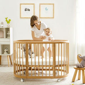 round wooden cot