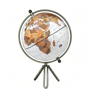 Globo Terráqueo <span class=keywords><strong>de</strong></span> Papel <span class=keywords><strong>de</strong></span> 20 cm, Globo Terráqueo con Mapa en Inglés y Base <span class=keywords><strong>de</strong></span> Trípode Metálico, Globo Terráqueo Giratorio Vintage para Educación y Decoración del Hogar - Product Image 1