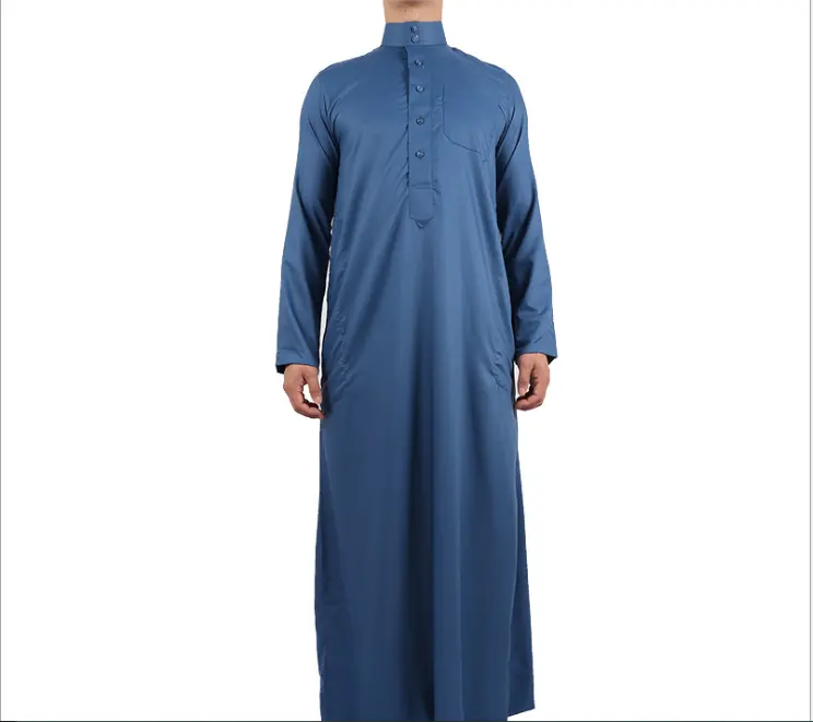 Nieuwe Stijl 100% Katoenen Stoffen Voor Mannen Moslim Kleding Arabische Jabbah Thobe Marokkaanse Dubai Saudi Arabische Abaya Jurk