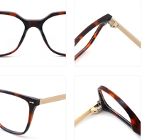 Montures de lunettes carrées rétro en acétate pour hommes et femmes, lunettes optiques écaille de tortue et noires