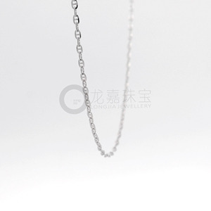 Adjustable Shiny White Pt950 Fine <b>Link</b> <b>Cable</b> Necklace For Daily Occasion Minimalist Platinum Jewelry - Product Image 3