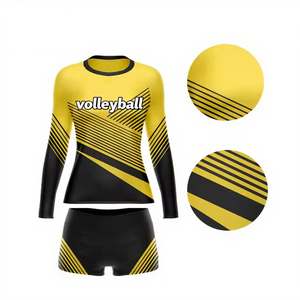Venta caliente Camisetas de voleibol Nuevo diseño Amarillo Sublimado completo Jersey de voleibol Diseño Ropa deportiva Conjunto de mujer de alta calidad - Product Image 3