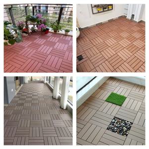 Baldosas de terraza decorativas para exteriores, de WPC, entrelazadas, de compuesto de madera y plástico. - Product Image 6