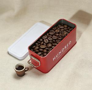 Scatola di Latta Decorativa Rettangolare Rossa di Lusso per Caramelle, Tè, Biscotti, con Goffratura, Grado Alimentare, per Caffè e Biscotti, con Valvola di Degassificazione - Product Image 3