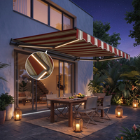 Auvent motorisé à bras articulés, cassette intégrale, électrique, rétractable, imperméable, pour terrasse extérieure, balcon, protection solaire avec télécommande
