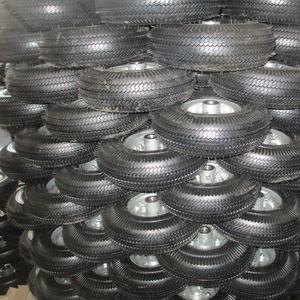 Pneumatisches Gummi rad 4.10/3.50-4 mit weißer Stahl felge mit Fett Zerk nach USA - Product Image 3