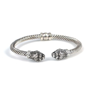 925 <b>Sterling</b> <b>Silver</b> Maned Lion Head Twisted <b>Mens</b> <b>Bracelet</b> with Natural Stone Romantic Spring Clasp Handmade Turkish Jewelry - Product Image 3