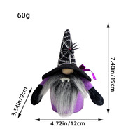 Poupée en peluche Gnome vampire sans visage pour Halloween, décoration de table Gnome sorcière, ornement chapeau araignée pour la décoration de fête à domicile