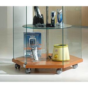 Vetrina motorizzata esagonale con ripiani rotanti diametro 74 xh187cm Design italiano 'LL OF818GE' per soggiorno
