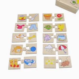 HOYE CRAFT Kinder Holz Puzzle Box Tier Matching Board Puzzle Lernspiel zeug für Kinder