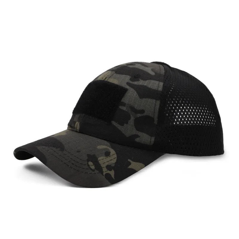 Adjustable camouflage baseball cap mesh hat patch tactical cap