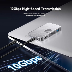 Docking Station USB-C 7-in-1 dengan Casing Aluminium, Enclosure SSD M.2 NVMe/SATA, 4K untuk PD 100W, Hub USB 10Gbps, Metal - Product Image 4