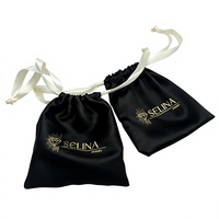 Pochette en velours rose pâle de luxe personnalisée en gros avec cordon de serrage pour bijoux, cosmétiques et cadeaux, sac d'emballage en velours avec logo