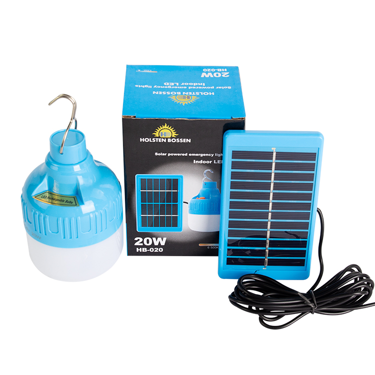 Hb020 20w solaire Camping lumière Usb charge recharge ampoule solaire tente lampe ampoule avec panneau solaire ampoule d'urgence