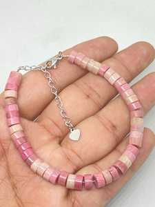 Pink Rhodonite <b>Bracelet</b> Natural Crystal Adjustable <b>Bracelet</b> For Wedding Anniversary Meditation Healing Yoga Birthstone And Gift - Product Image 5